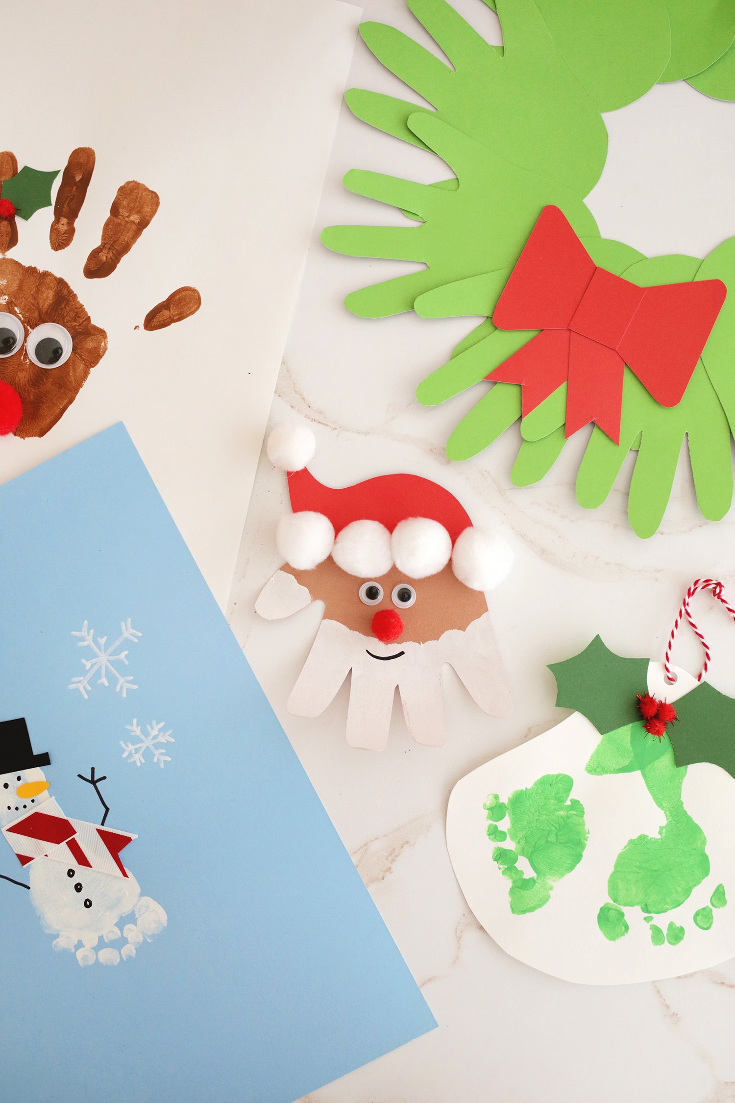 Christmas handprint art and craft ideas