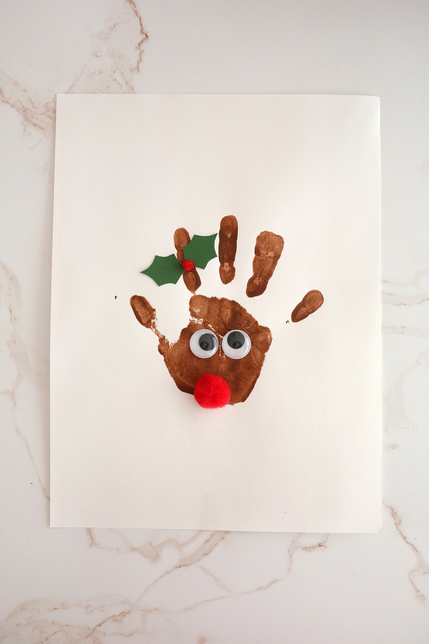 Reindeer handprint art for Christmas