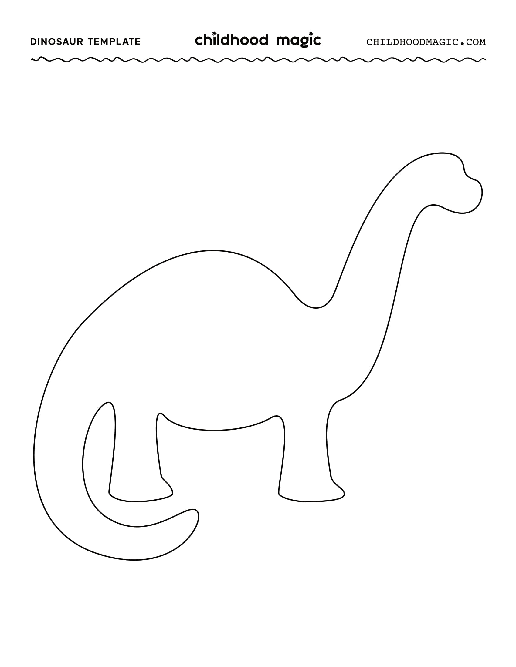 a Brontosaurus shape on a white background for printing. 