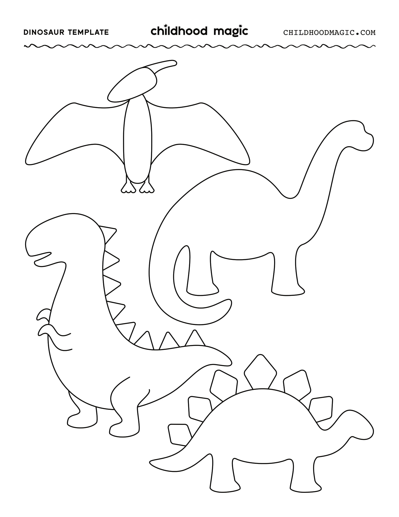 Dinosaur shapes on a white background. 