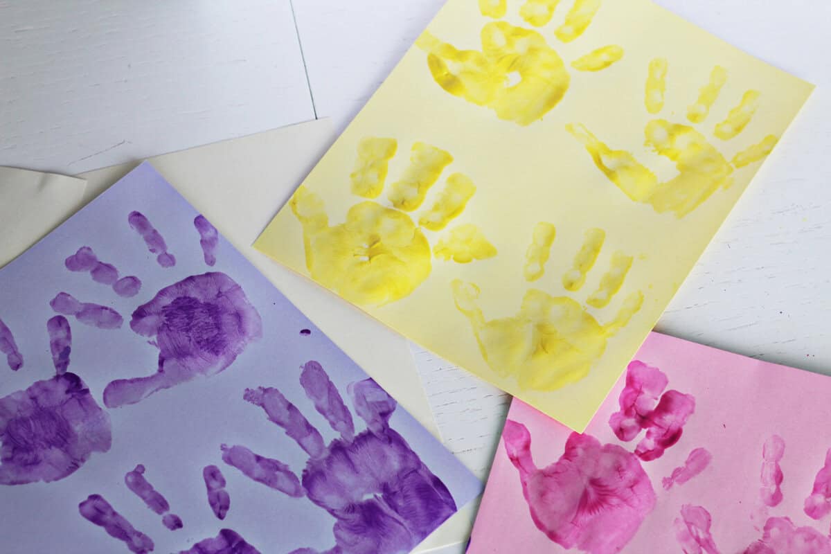 Handprint Bouquet of Flowers-with Free Printable - Childhood Magic
