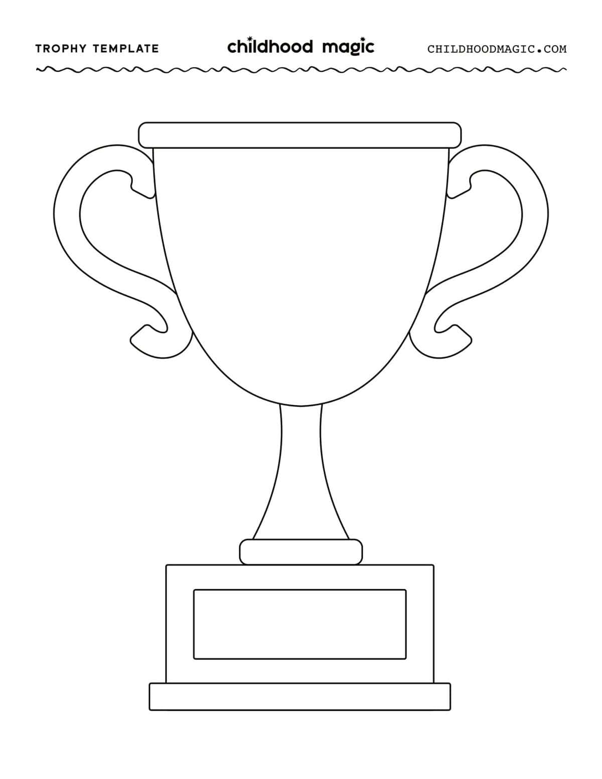 Trophy Template Free Printable and Father's Day Craft Childhood Magic