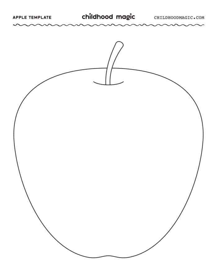 Apple Outline-Free Printable Template - Childhood Magic