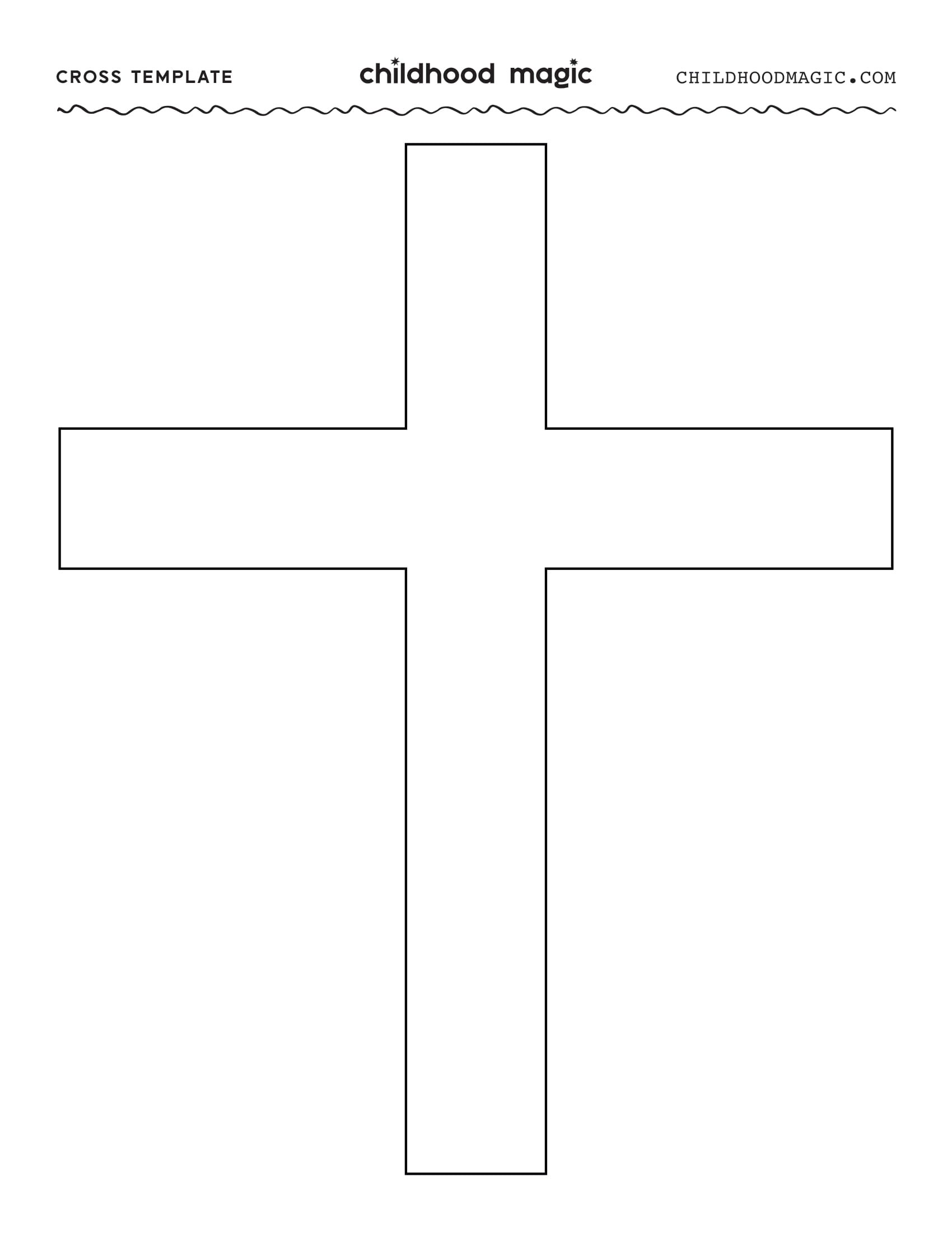 Black outline of a cross on a white background.