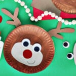 Paper plate reindeer craft for kids.