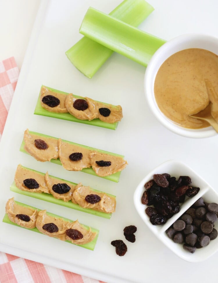 ants on a log kid's snack