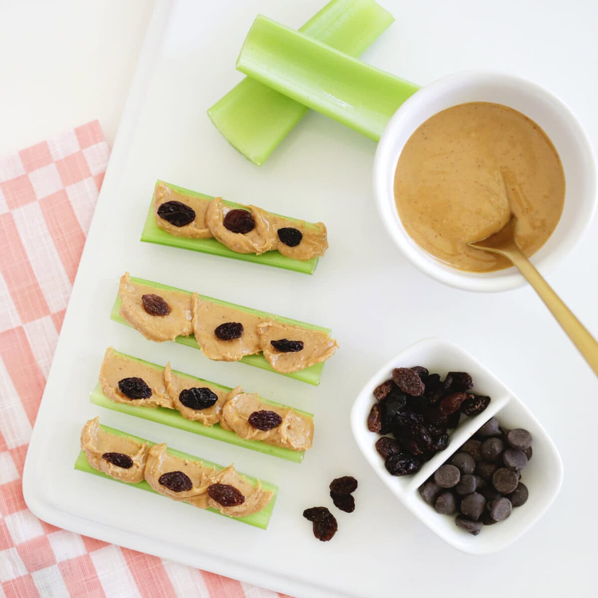ants on a log kid's snack