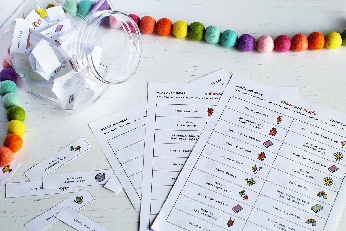 Bored jar printable activity.