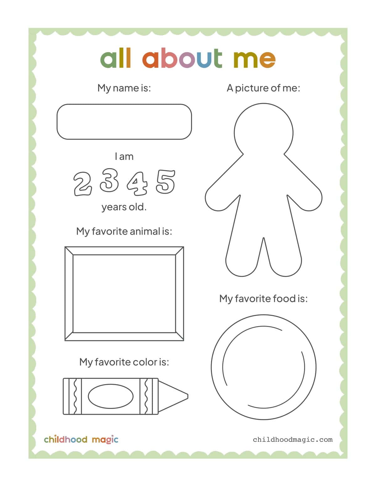 Printable All About Me Worksheets All About Me Printable Free Printable All About Me Worksheets All About Me Printable Free