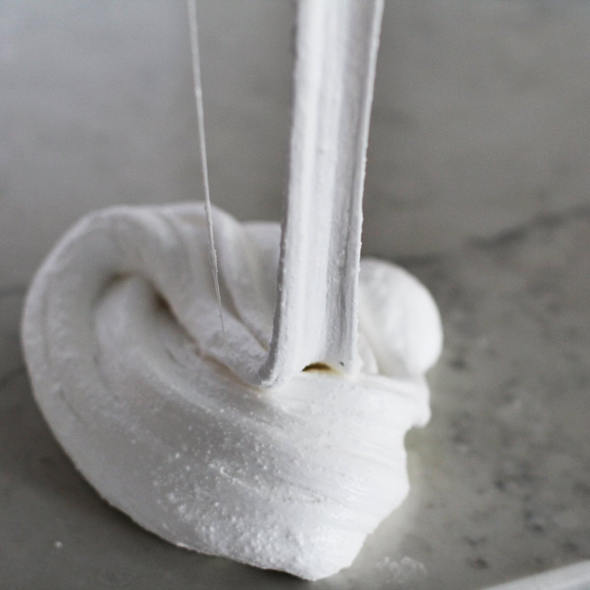 Snow slime being stretched.