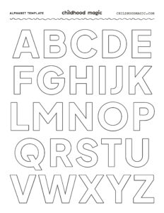 Alphabet Printable- An Uppercase Letter Template for Kids - Childhood Magic