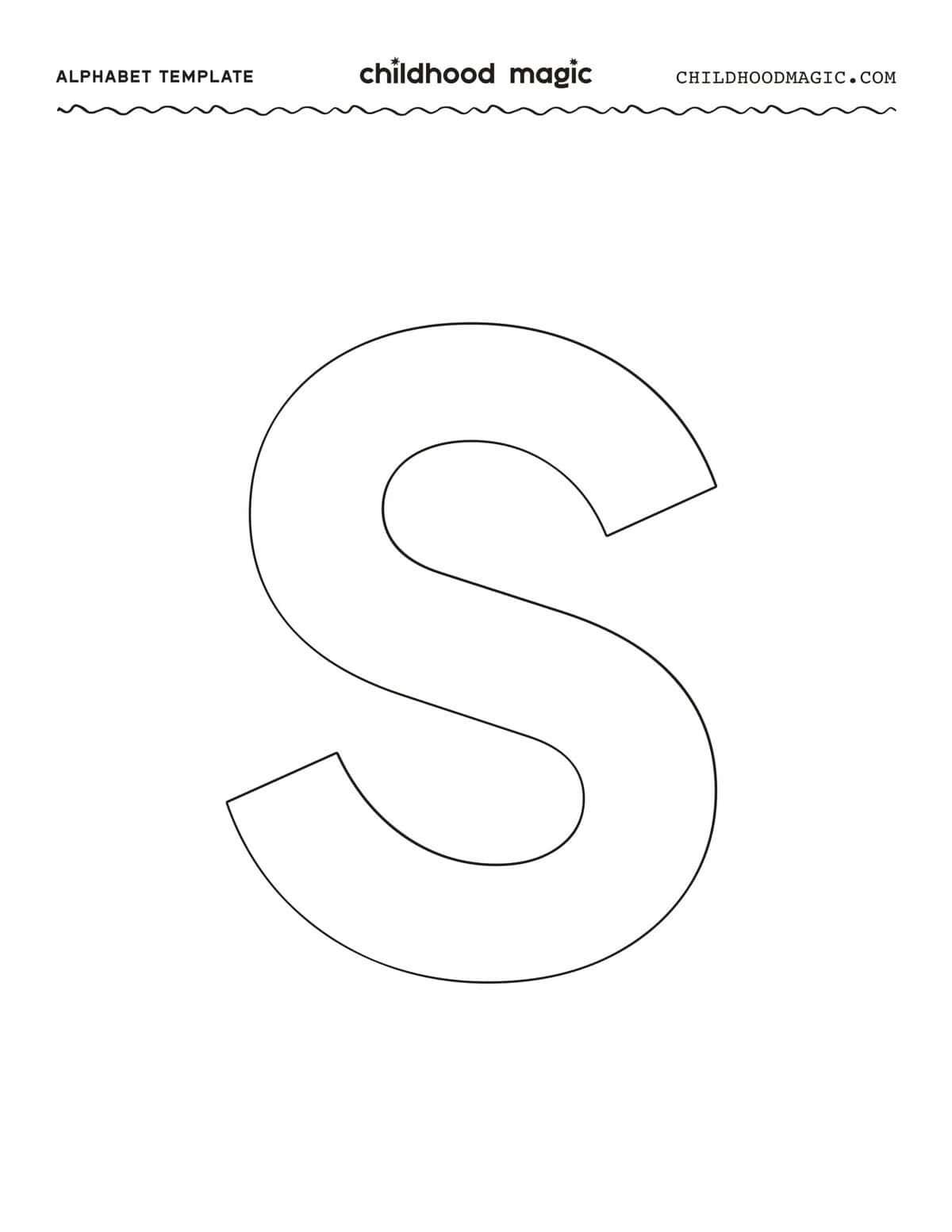 Uppercase letter S printable.