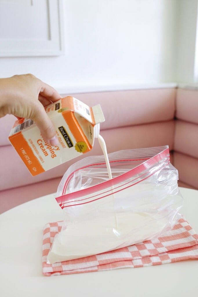 making ice cream in a bag