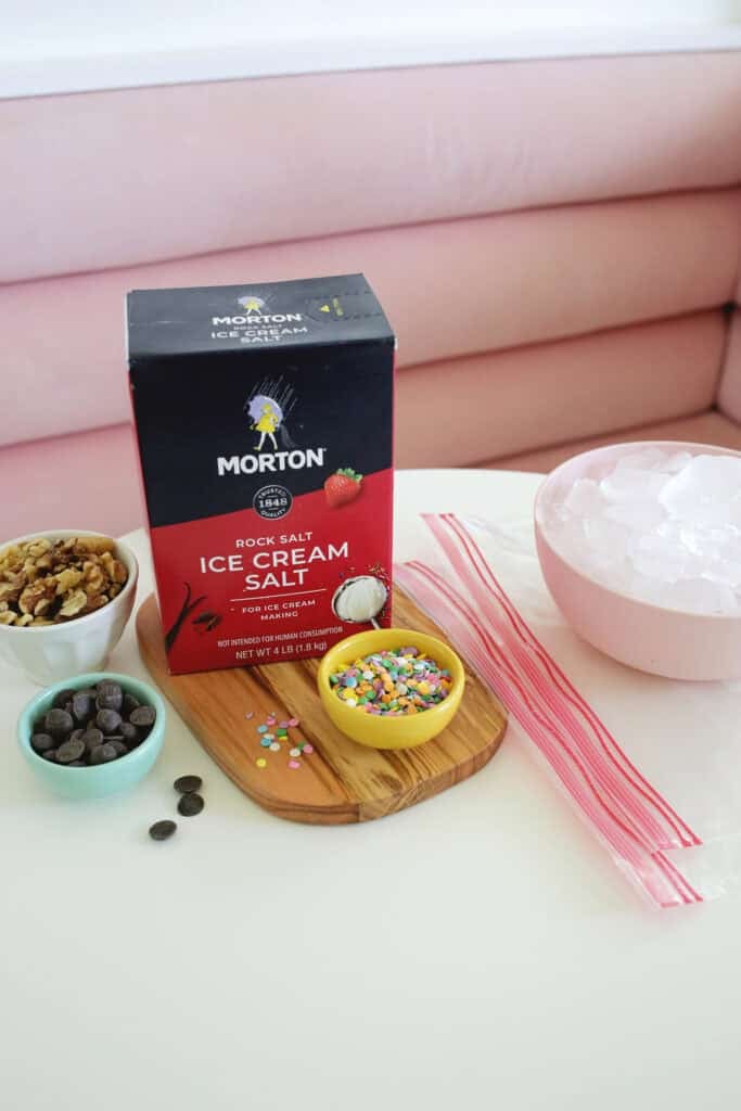 making ice cream in a bag