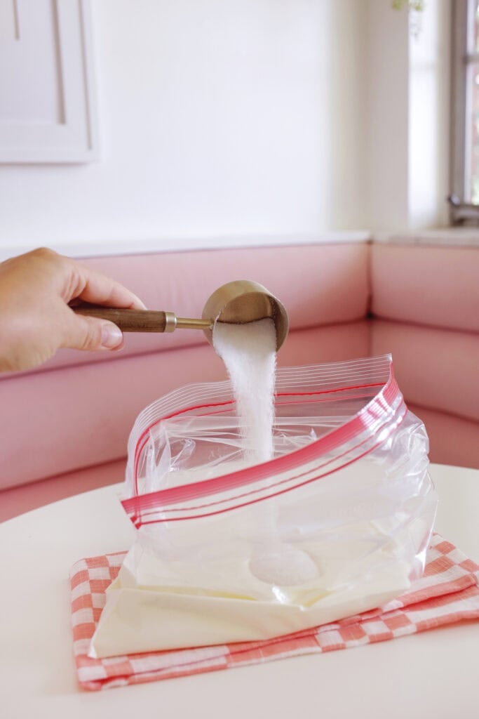making ice cream in a bag