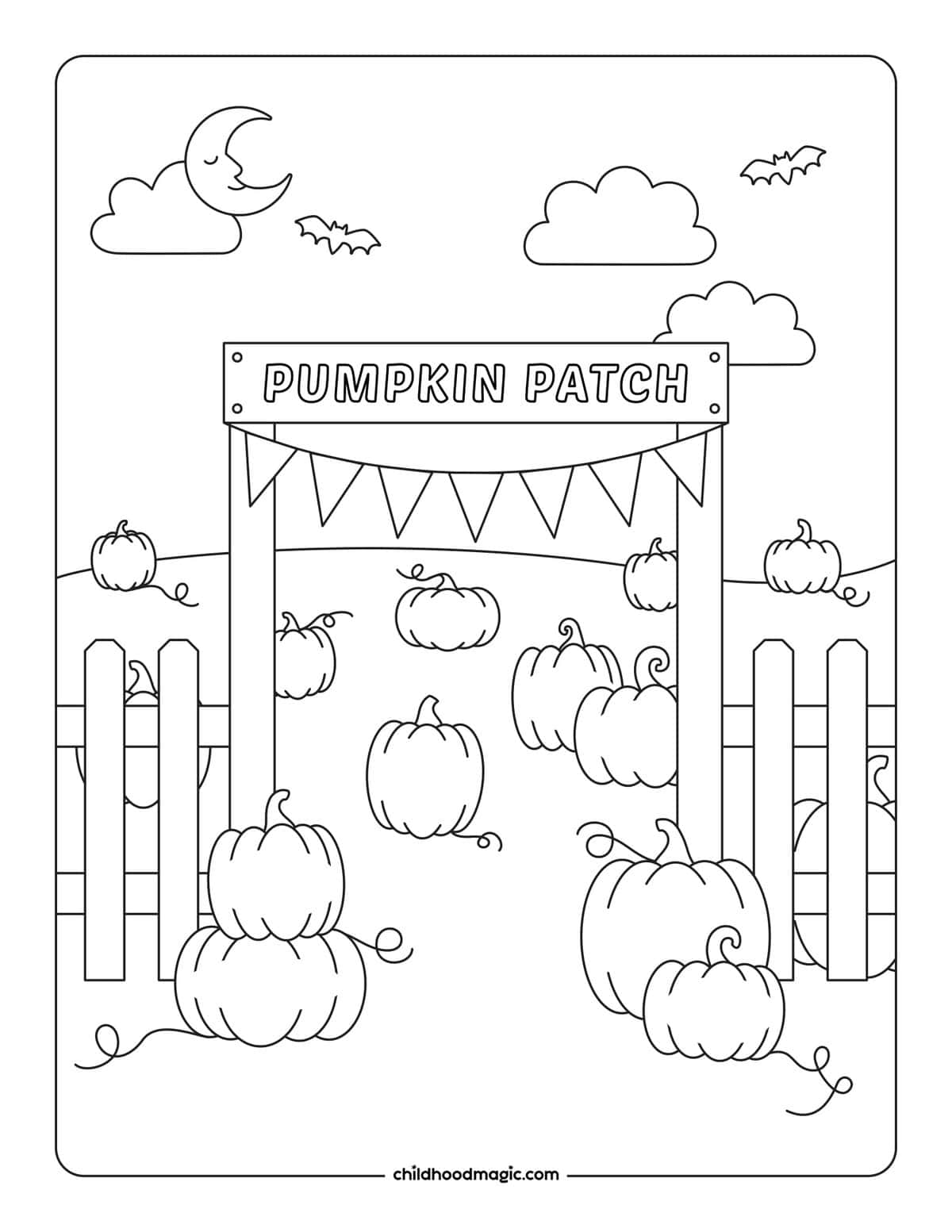 pumpkin patch coloring page.