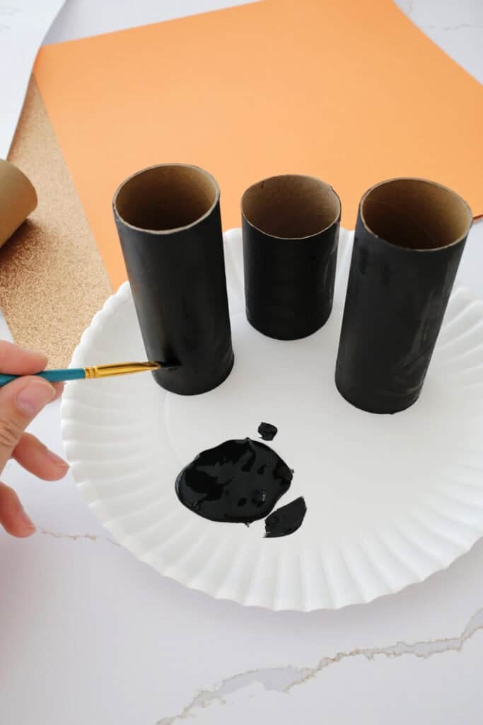 toilet paper roll haunted house craft
