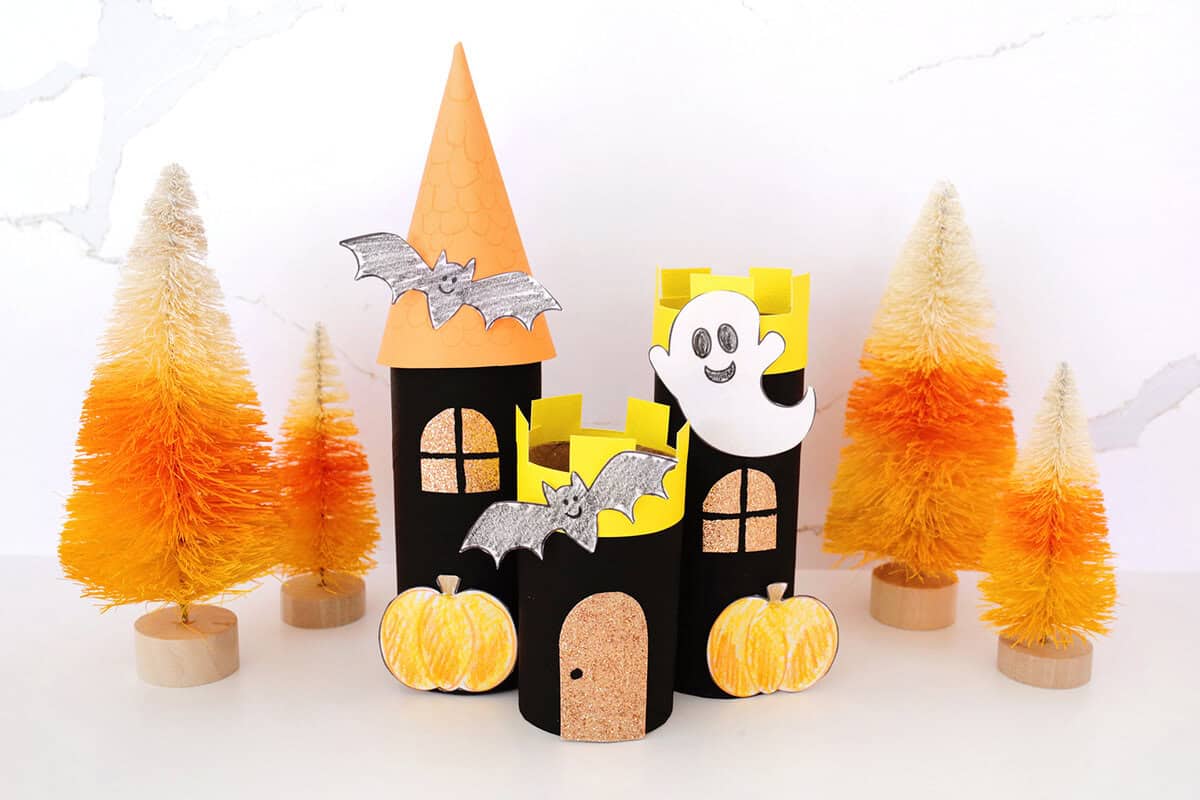 toilet paper haunted house craft