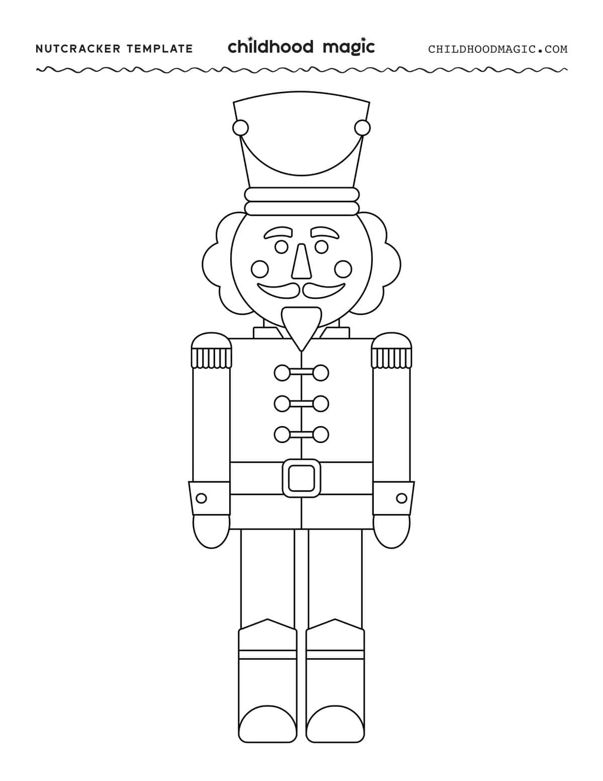 outline of a large nutcracker in black on a white background.