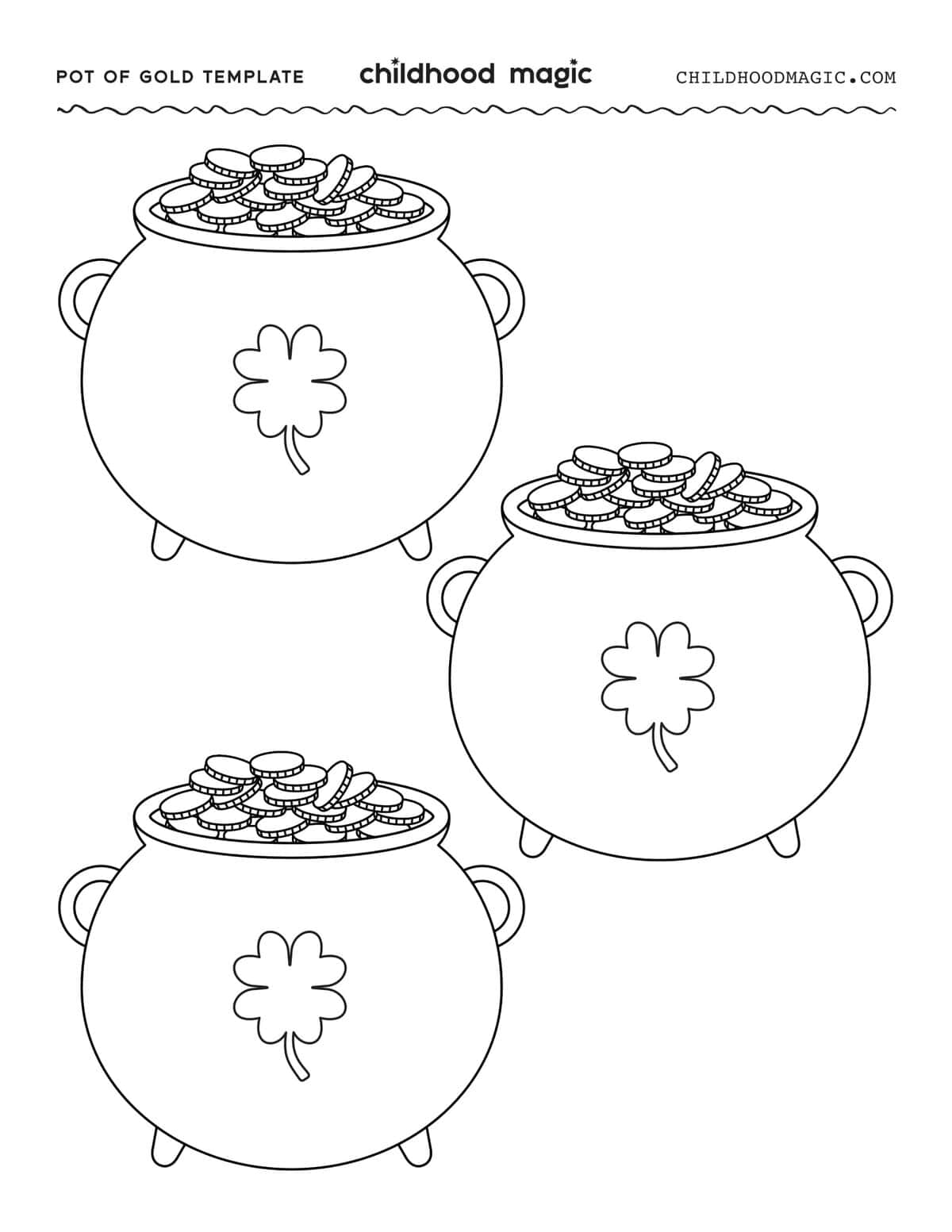 Three small pots of gold on a white background.