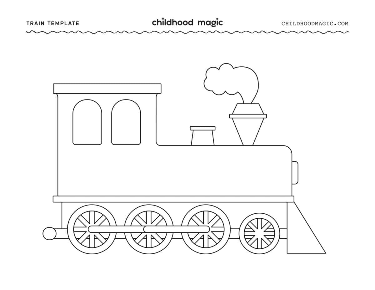 Black outline of a train engine on a white background.