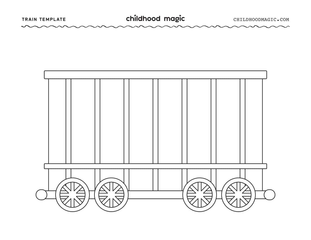 Black outline of a train cargo car on a white background.