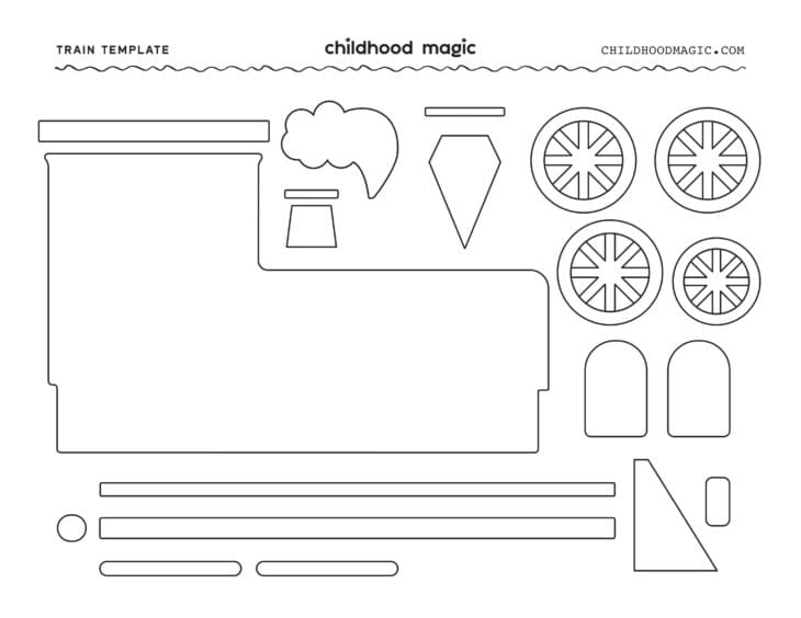 Train Coloring Page- Free Printable Template - Childhood Magic