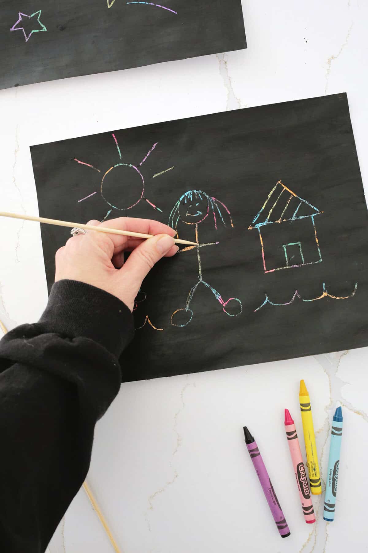 DIY scratch art for kids