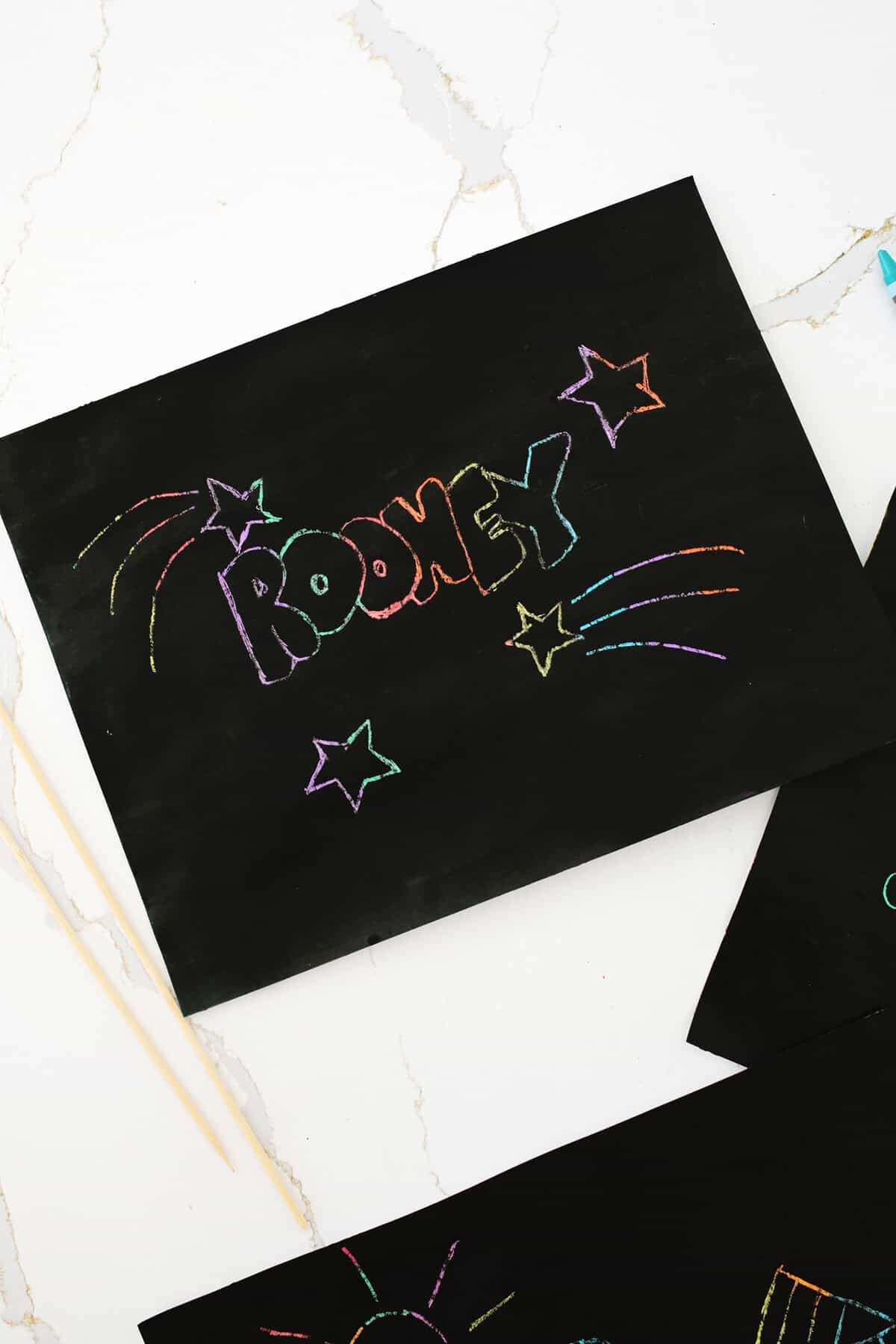 DIY scratch art project for kids