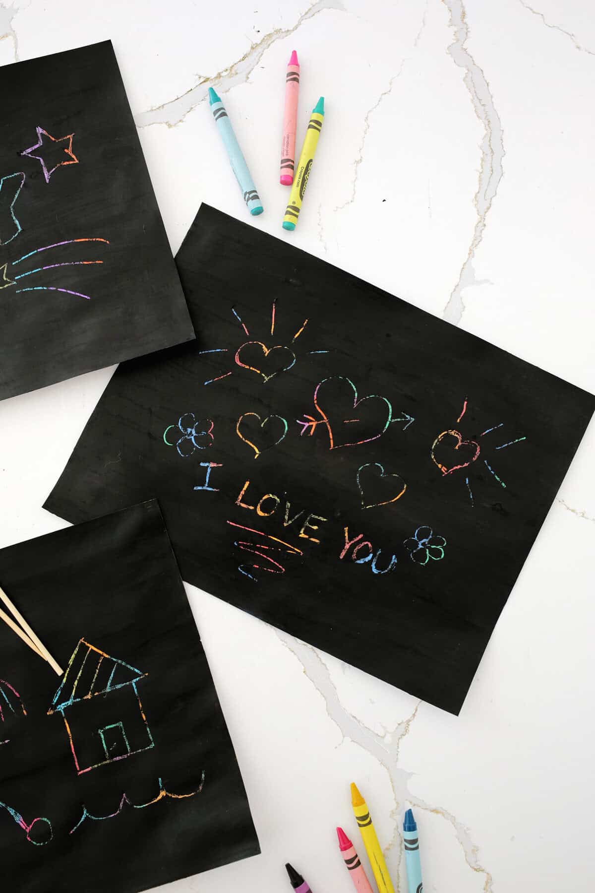 DIY scratch art project for kids