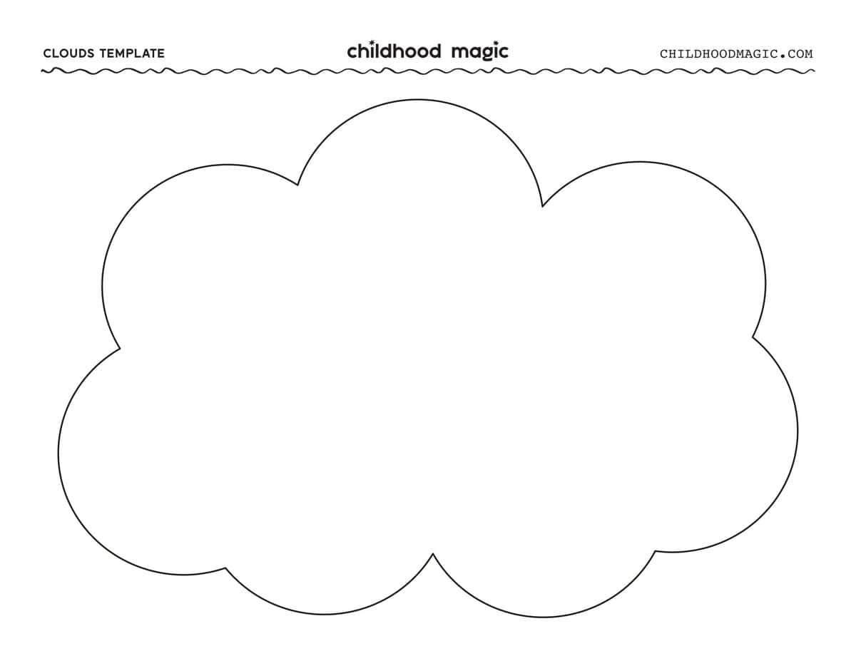 One large outline of a cloud on a white background.