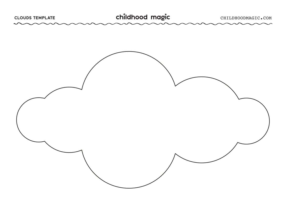 one large outline of a cloud on a white background.