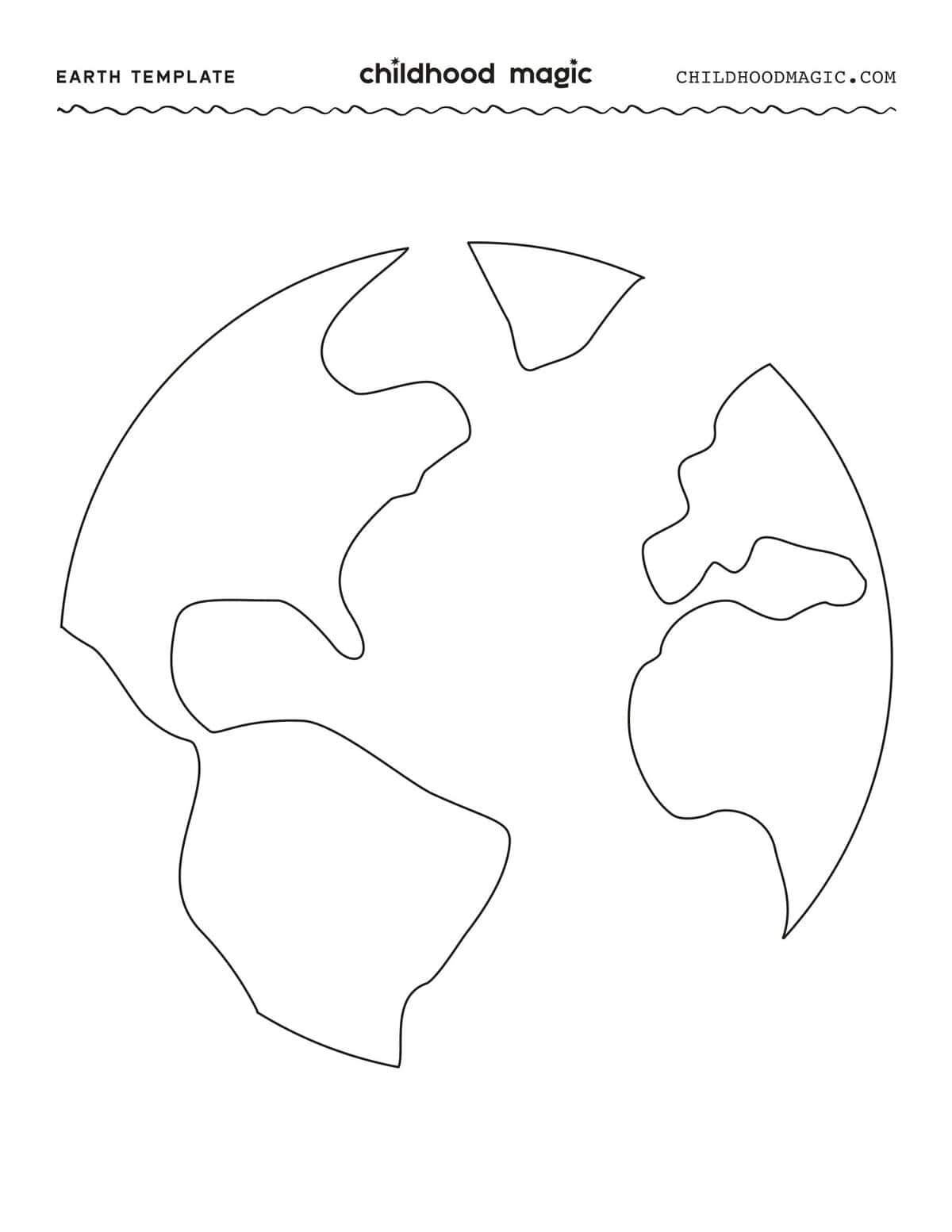 Black outline of the continents on a white background.