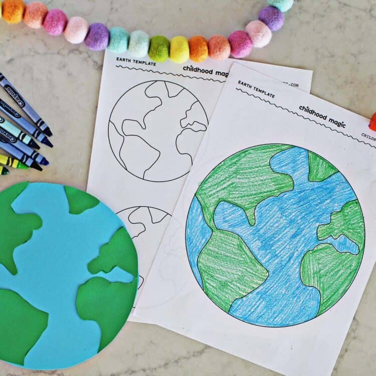 Planet Earth Printable Template - Childhood Magic