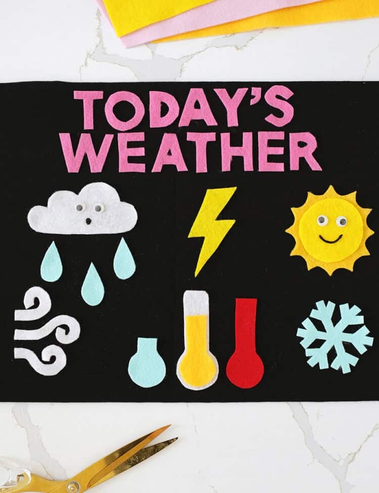 Felt weather chart craft for kids.