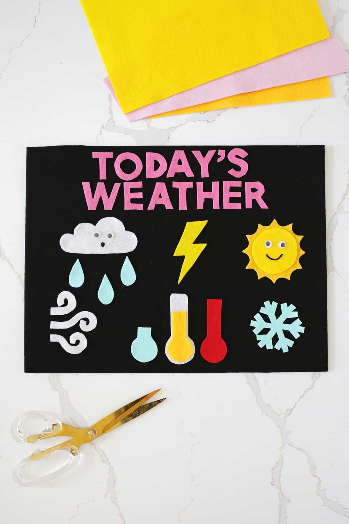 Felt weather chart craft for kids