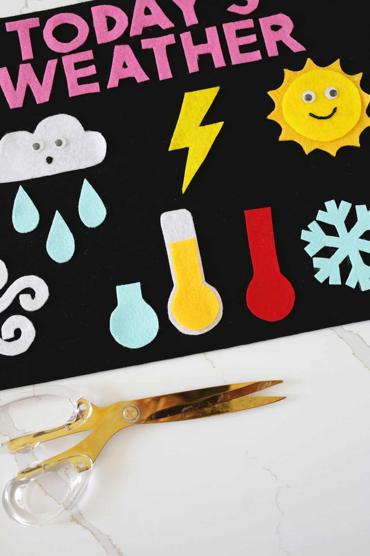 Felt weather chart craft for kids