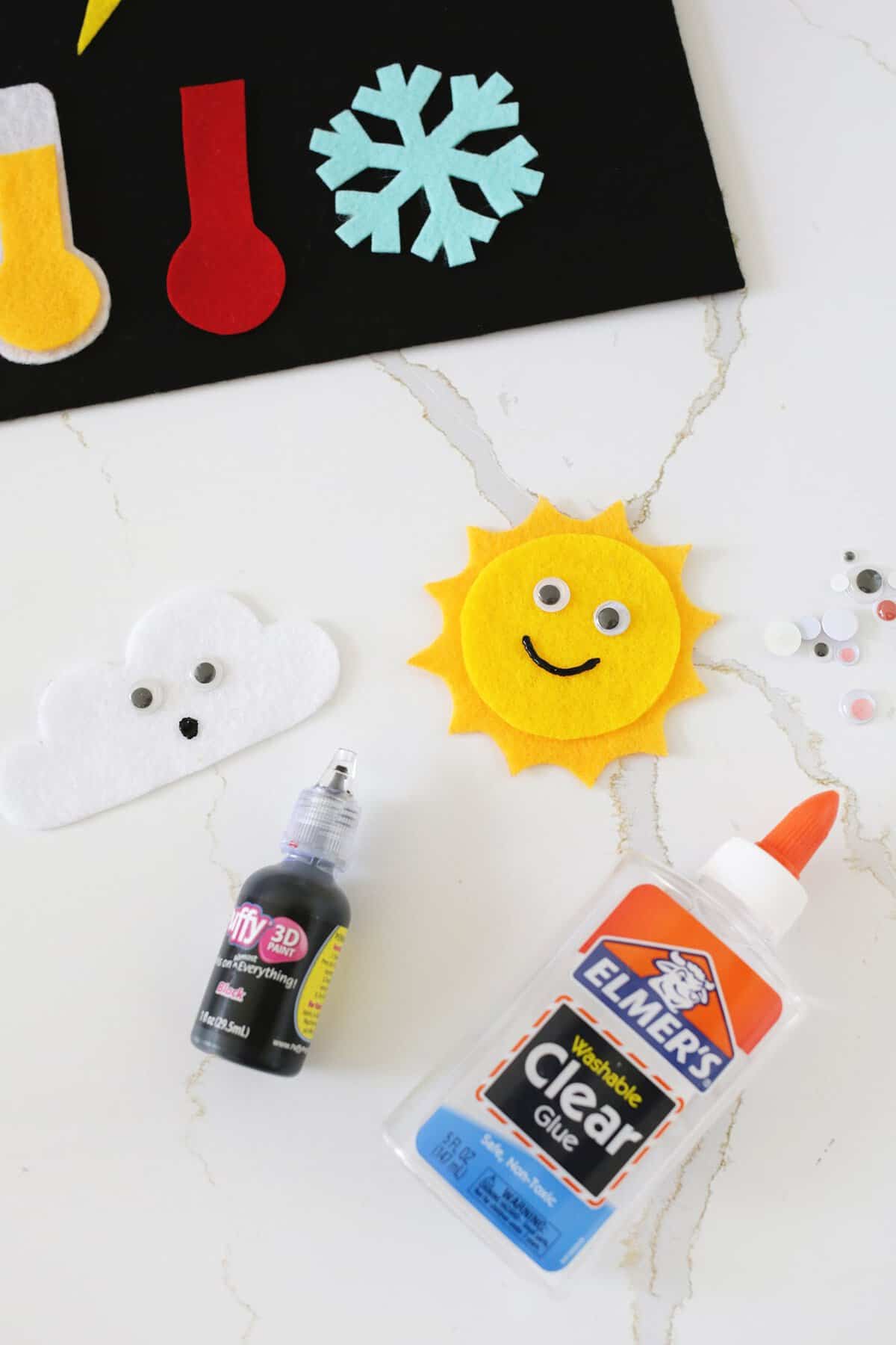 Felt weather chart craft for kids
