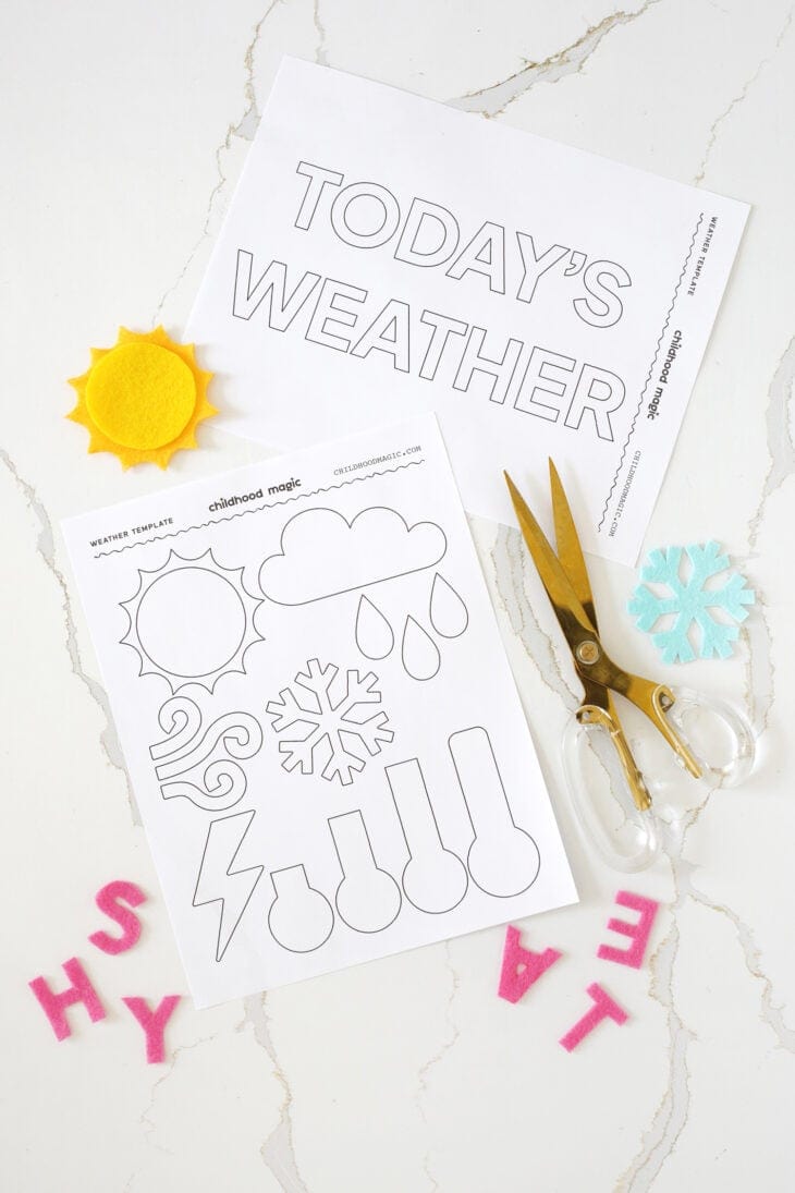 Weatherboard Printable Felt Weather Board DIY - Childhood Magic