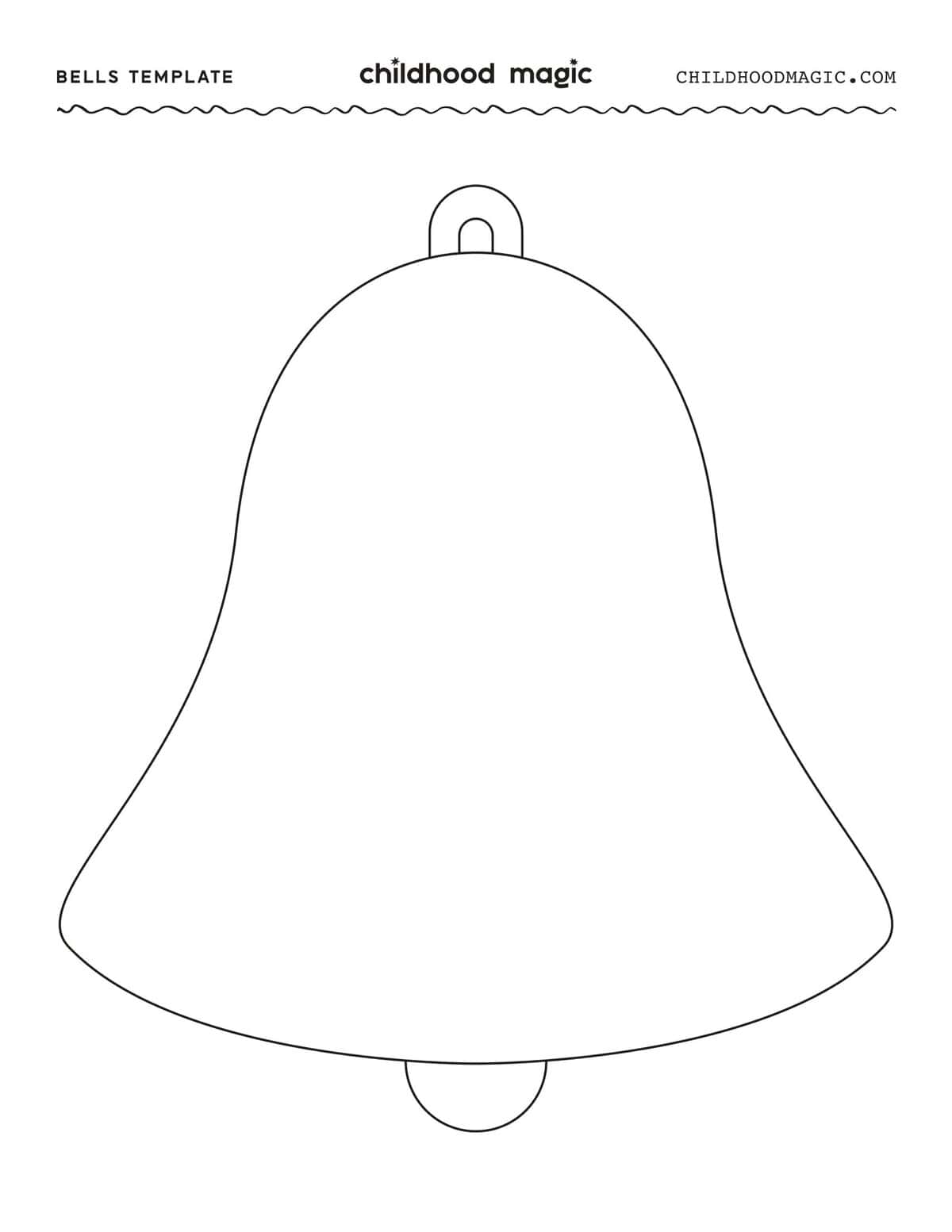 black outline of a large bell on a white background.