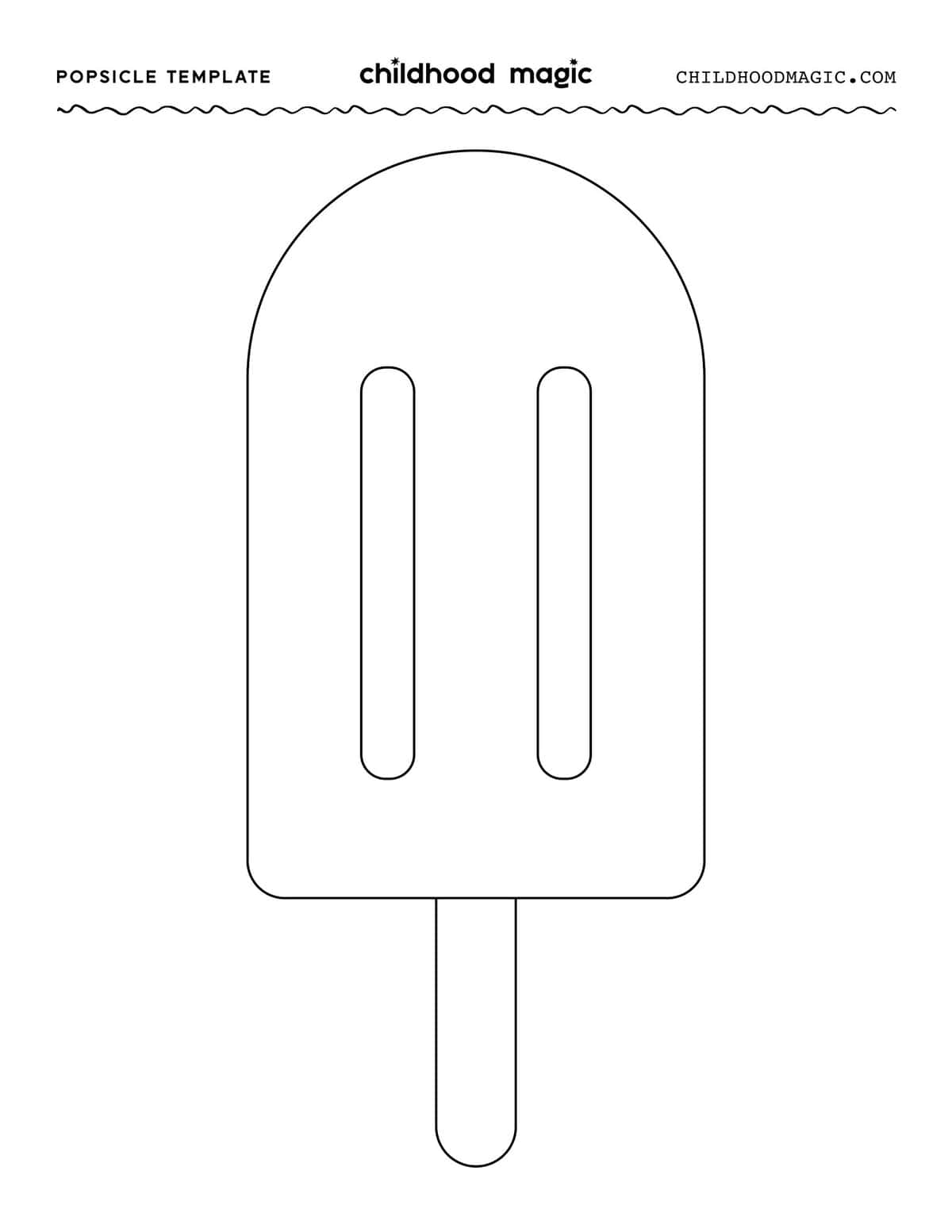 Black outline of a popsicle on a white background.