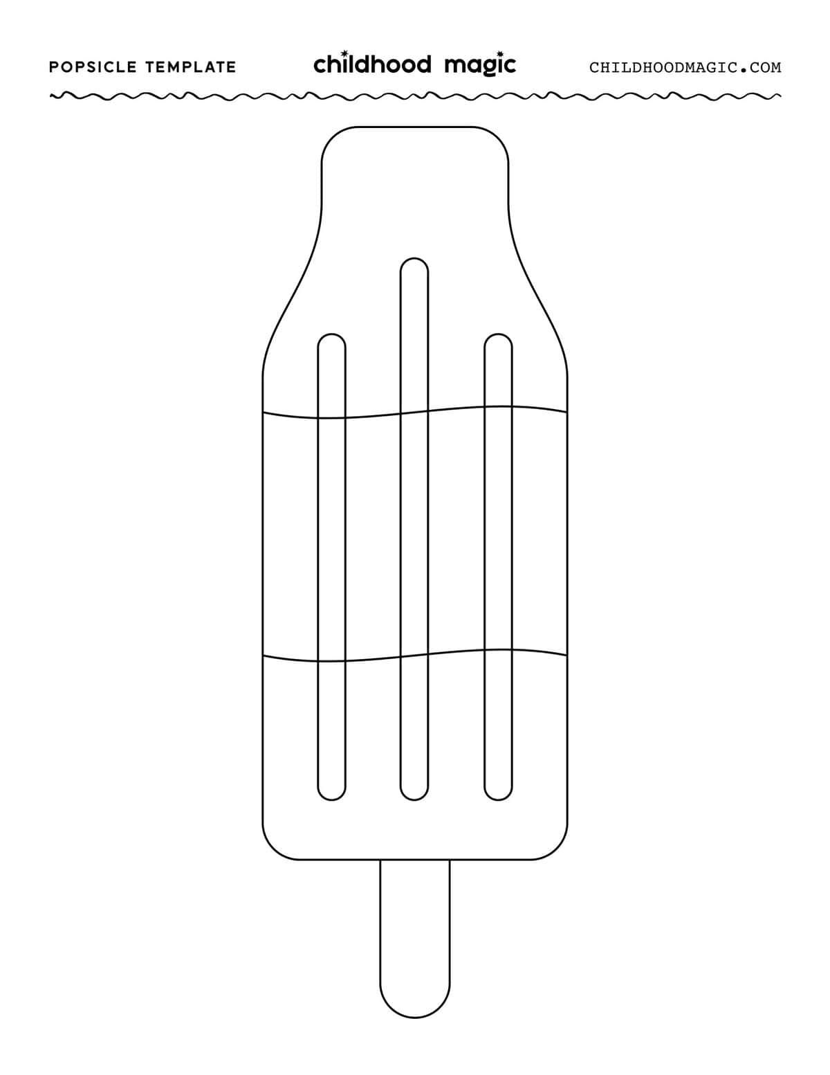Black outline of a bomb pop popsicle on a white background.