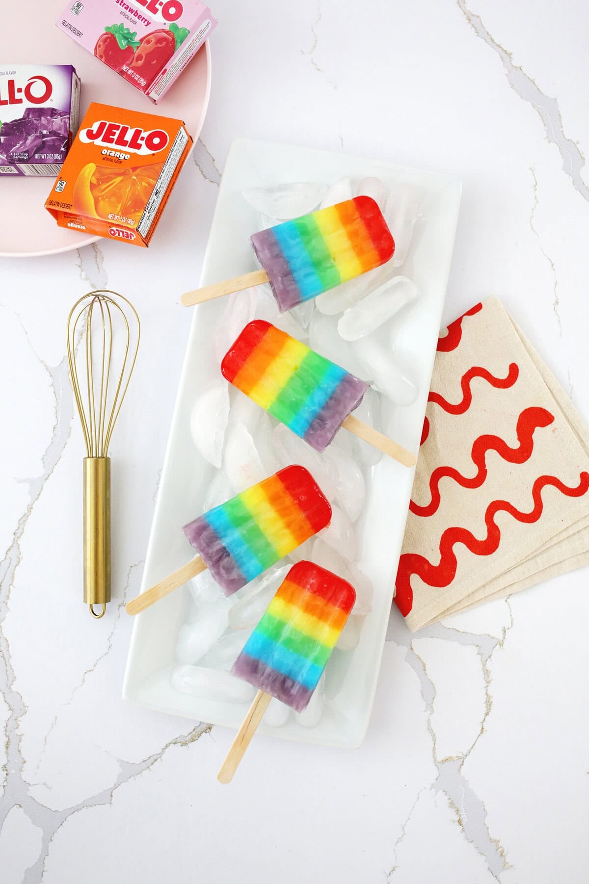 easy jello rainbow popsicles