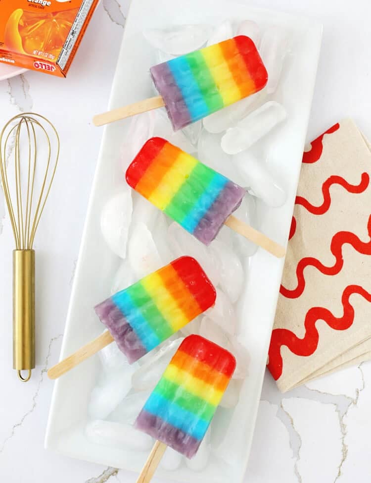 rainbow jello popsicles