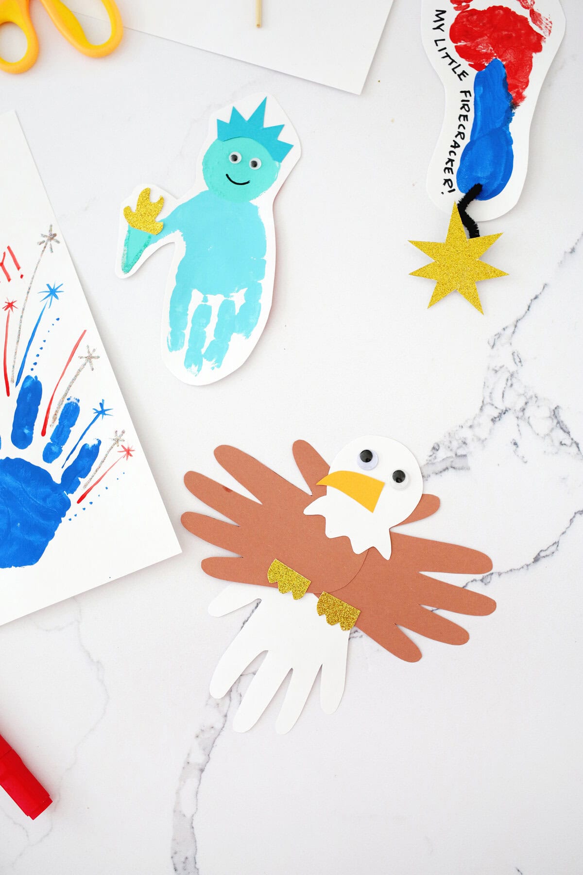 Fourth of July handprint crafts