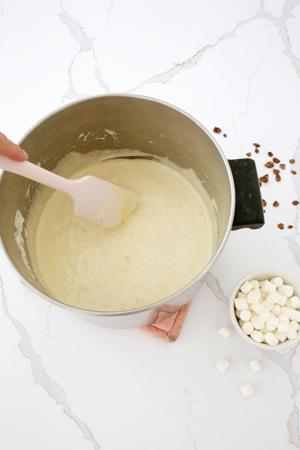 melted butter and marshmallows for rice krispies turkey legs