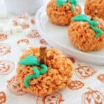Pumpkin shaped rice krispies treats
