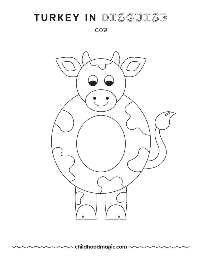 Black outline of a cow costume on a white background.